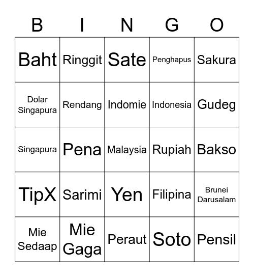 Esther Yeah Bingo Card