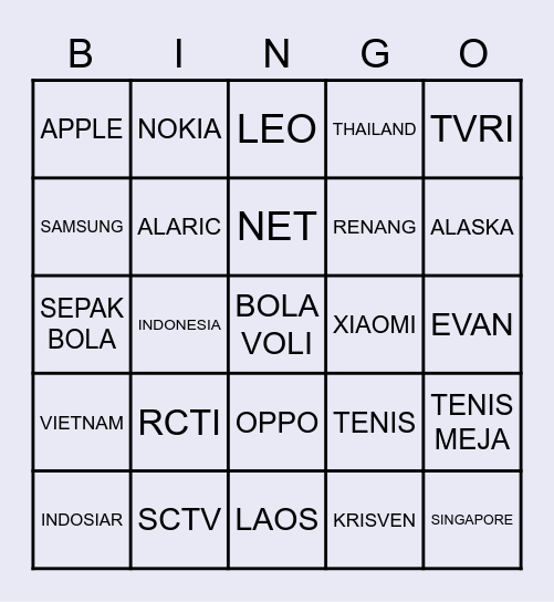 KIA'S BINGO BISMILLAH Bingo Card