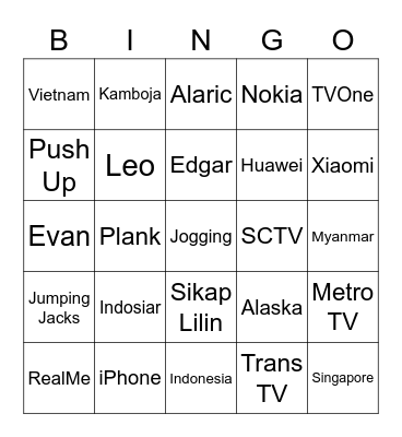 Punya Ipen. Bingo Card