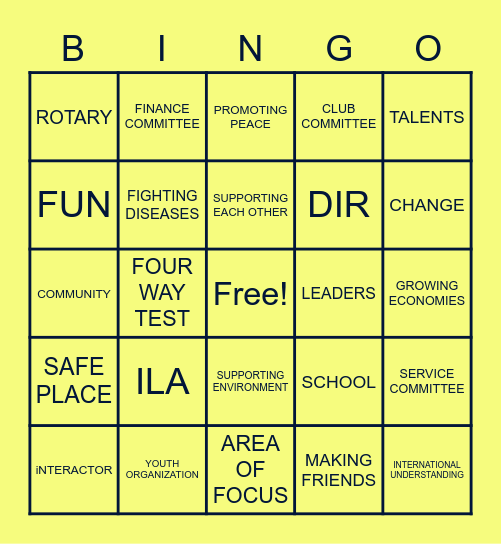 The INTERACT BINGO Card