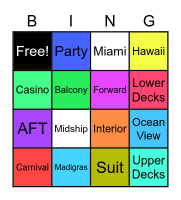 CARNIVAL BINGO Card