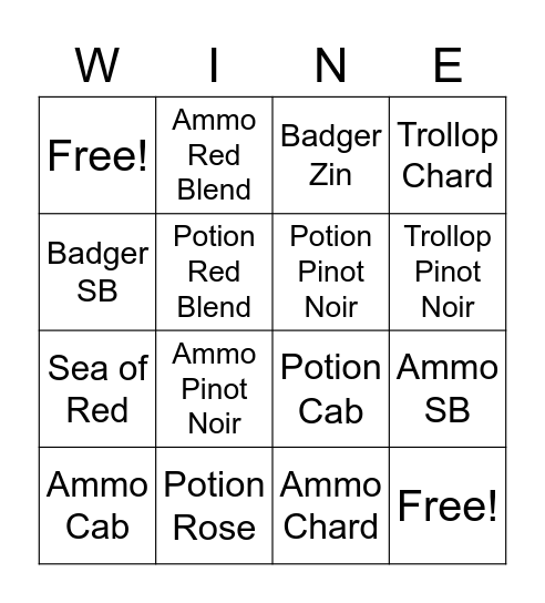 Daylight Wine & Spirits Bingo Card