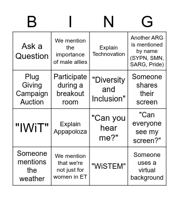 WiSTEM BINGO Card
