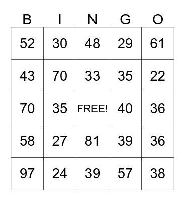 Two Digit Addition Word Problems Bingo Card
