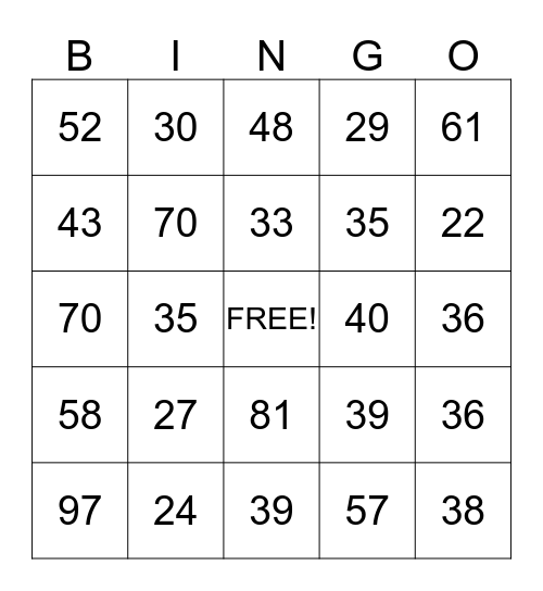 Two Digit Addition Word Problems Bingo Card