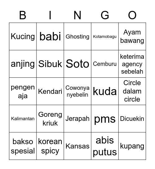 Lala Bingo Card