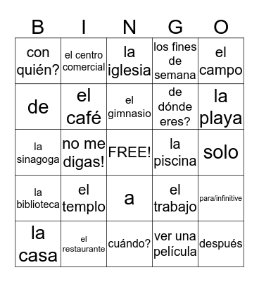 1-repaso de 4a Bingo Card