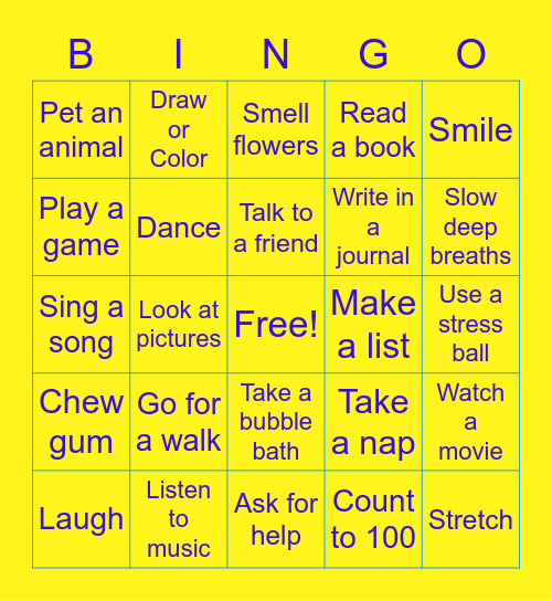 STRESS Bingo Card