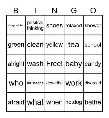 ASL Review Bingo Card