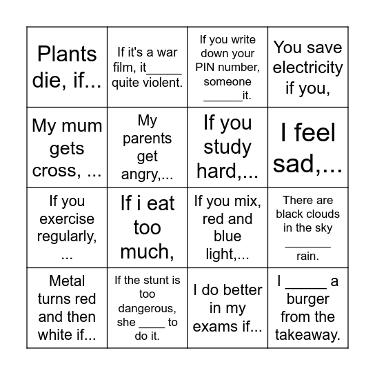 Zero conditional - Battleships Bingo Card