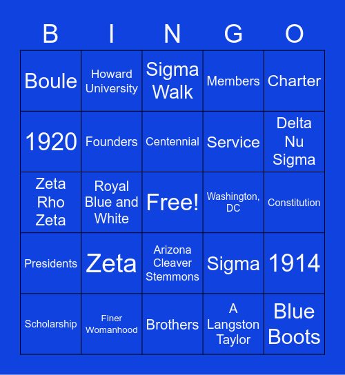 Blue and White Game Night Bingo Card