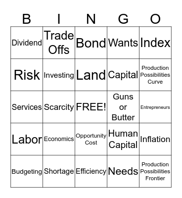 Bingomics Bingo Card