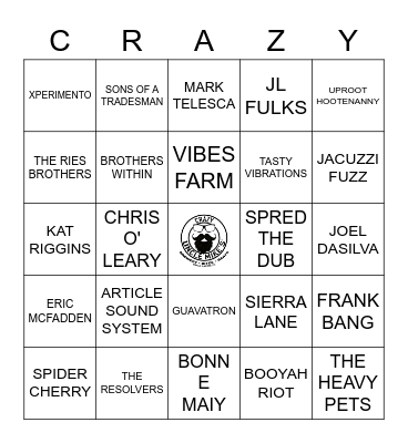 bands that play here Bingo Card