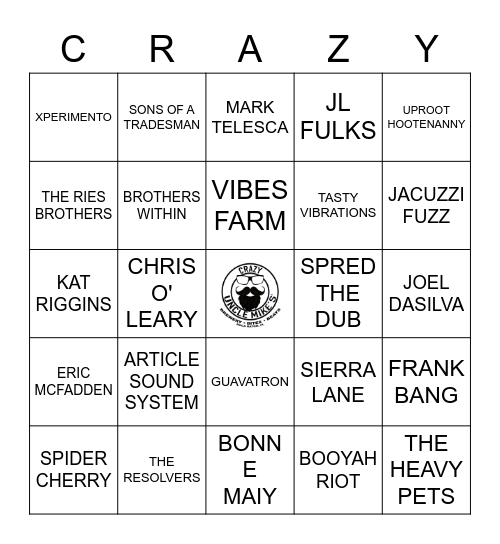 bands that play here Bingo Card
