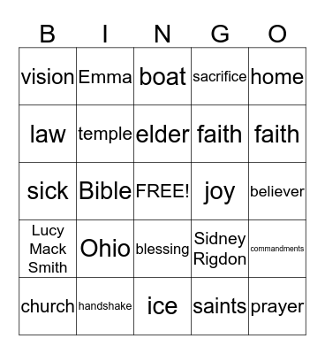 D&C 41 Bingo Card