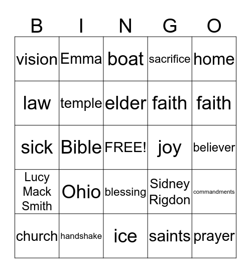 D&C 41 Bingo Card