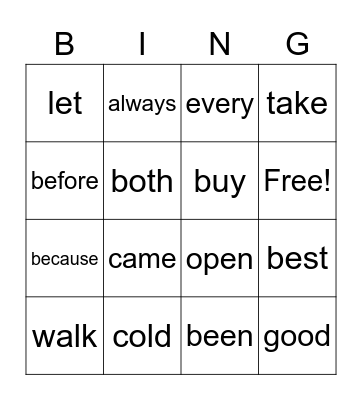 Bryn's Bingo Card