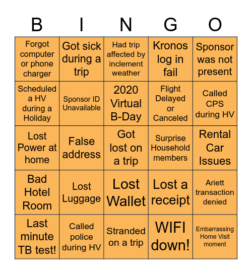 HS/PRS Celebration Bingo Card