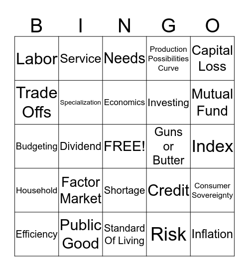 Bingomics Bingo Card