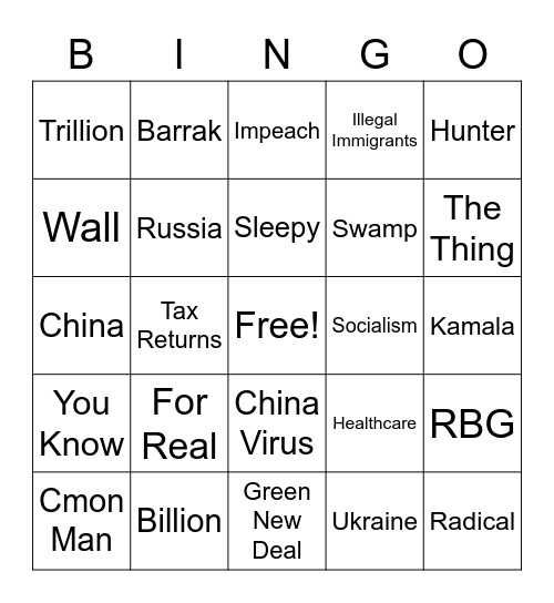 Biden Bingo Card