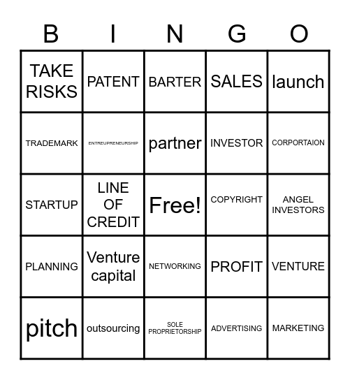 Entrepreneur Bingo Card