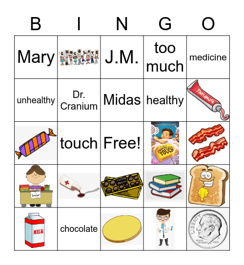 Chocolate Touch Bingo Chapter 7 Bingo Card