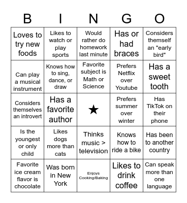 PALs Bingo! Bingo Card