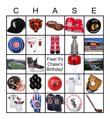 Chase's Birthday Bingo Board Bingo Card