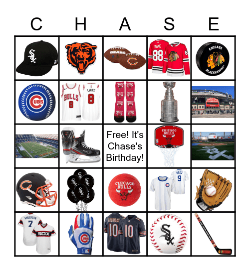 Chase's Birthday Bingo Board Bingo Card