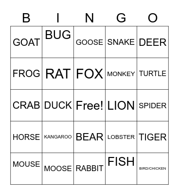 Sign Language Bingo Card