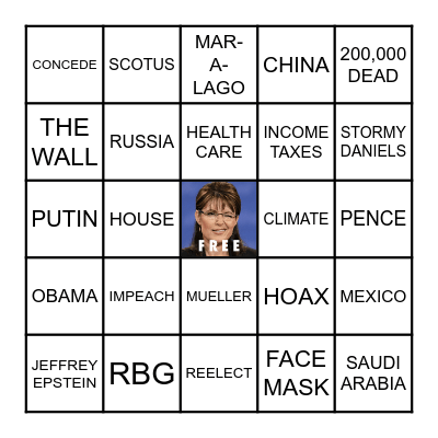 Presidential Debate 2020 BINGO Card
