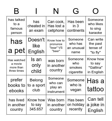 Bingo Card
