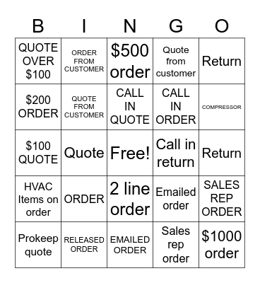 CHAD BINGO Card