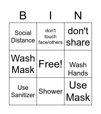 Safety Bingo Card