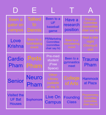 Phi DE Bingo Card
