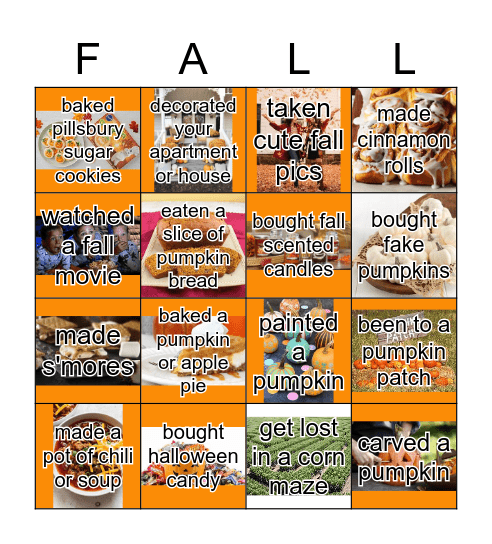 AOII Sisterhood Fall Bingo Card