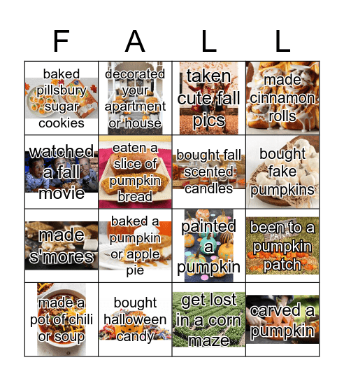 AOII Sisterhood Fall Bingo Card