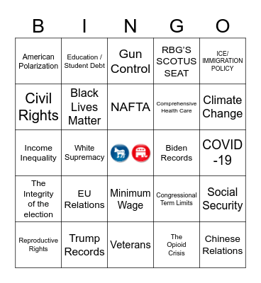 Debate Bingo 123 Bingo Card