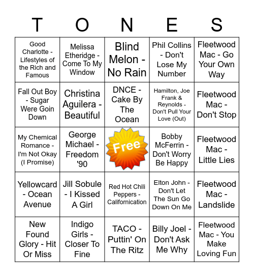 Game Of Tones 9-28-20 Pattern Game (4) Bingo Card