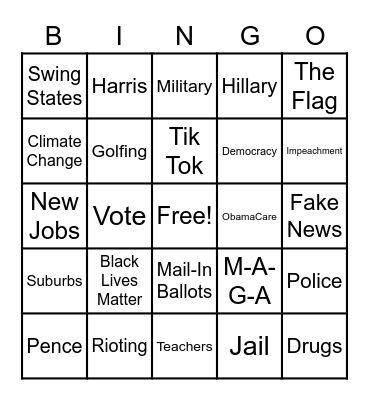 Debate Bingo ! Bingo Card