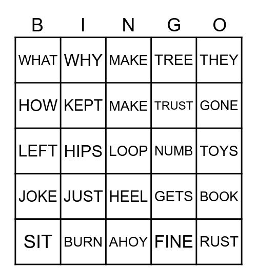 ACHDI Bingo Card