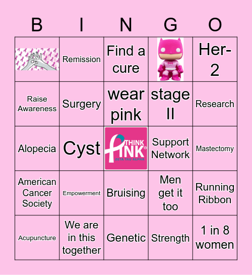 Breast Cancer Bingo Card
