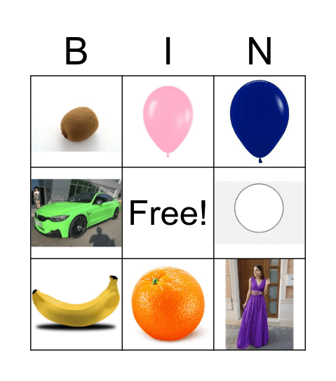 Los colores Bingo Card