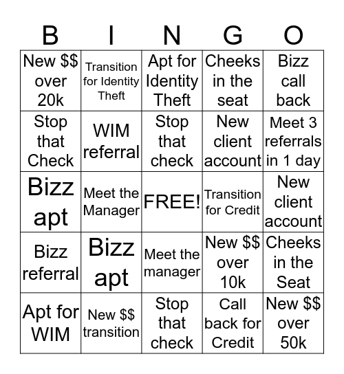 Stellar Teller  Bingo Card