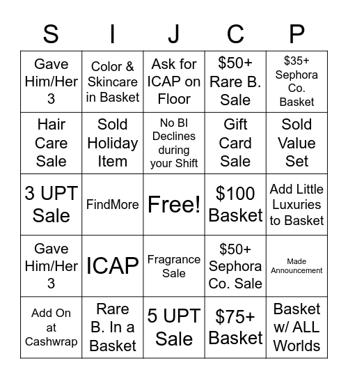 SIJCP Bingo Card