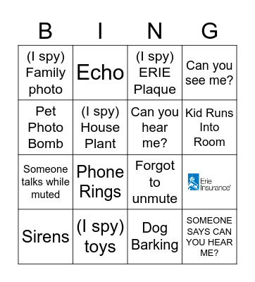 ERIE BINGO Card