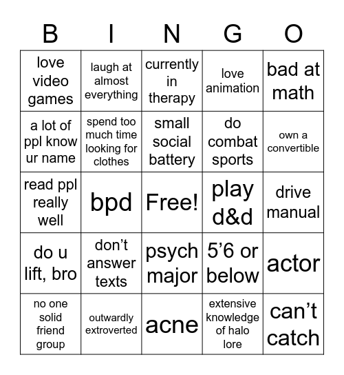 ely bingo Card