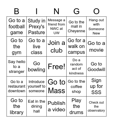 Get to know people BINGO Card