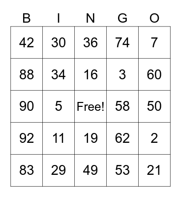 Changing States and Temperature Bingo Card