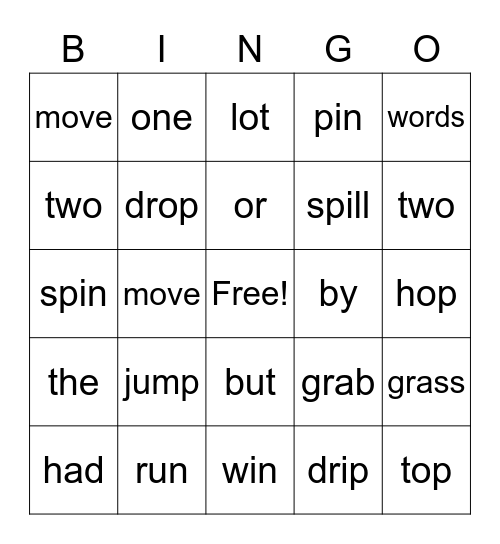 1.5 Bingo Card